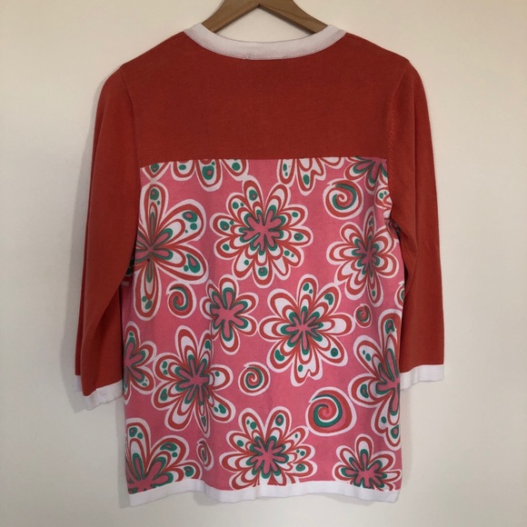 NWT Bob Mackie Floral Mod cardigan Pink Small - Picture 2 of 11